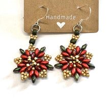 Load image into Gallery viewer, Poinsettia Earrings