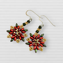 Load image into Gallery viewer, Poinsettia Earrings