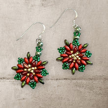 Load image into Gallery viewer, Poinsettia Earrings