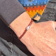 Load image into Gallery viewer, Flat braided leather bracelet - brown