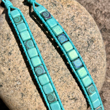 Load image into Gallery viewer, Ammonite bracelet: aqua/matte turquoise
