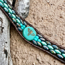 Load image into Gallery viewer, “Bee Happy” turquoise bracelet
