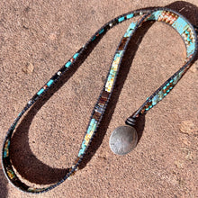 Load image into Gallery viewer, Triple wrap Picasso turquoise, cream, copper, and silver
