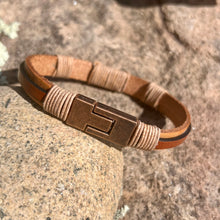 Load image into Gallery viewer, Natural and saddle tan Durango bracelet
