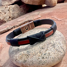 Load image into Gallery viewer, Black and saddle tan Durango bracelet
