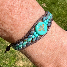 Load image into Gallery viewer, “Bee Happy” turquoise bracelet
