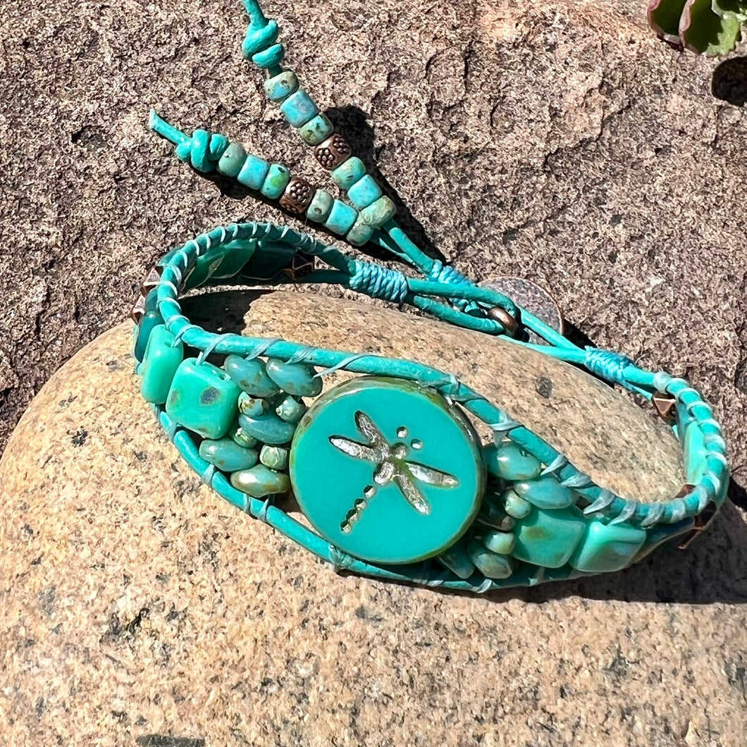 Turquoise dragonfly bracelet