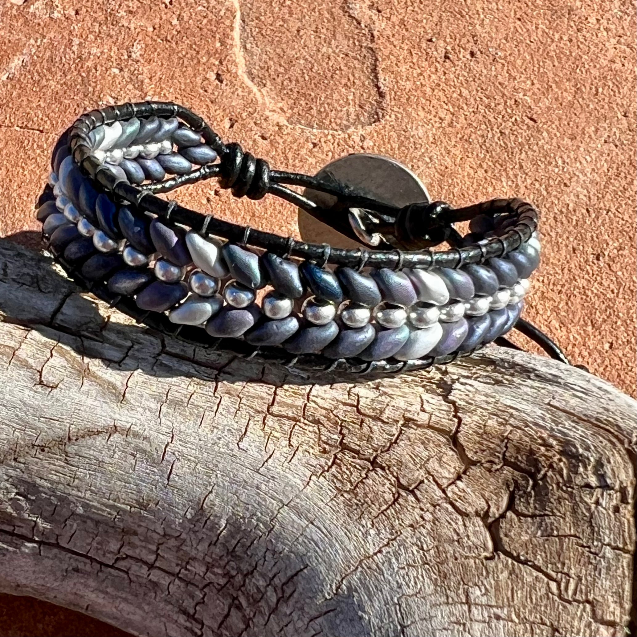 Beaded herringbone bracelet – Marcie Ryan Designs