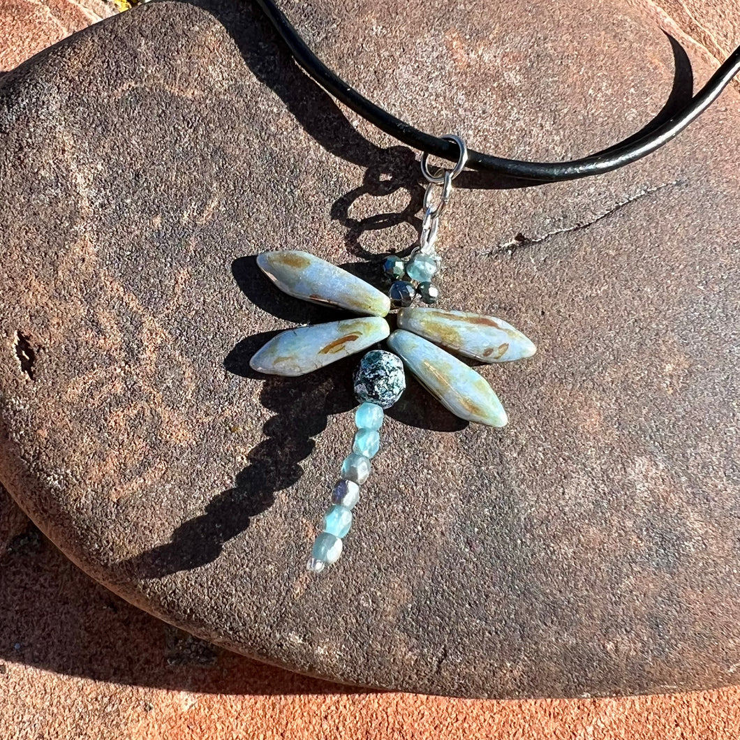 Beaded dragonfly necklace